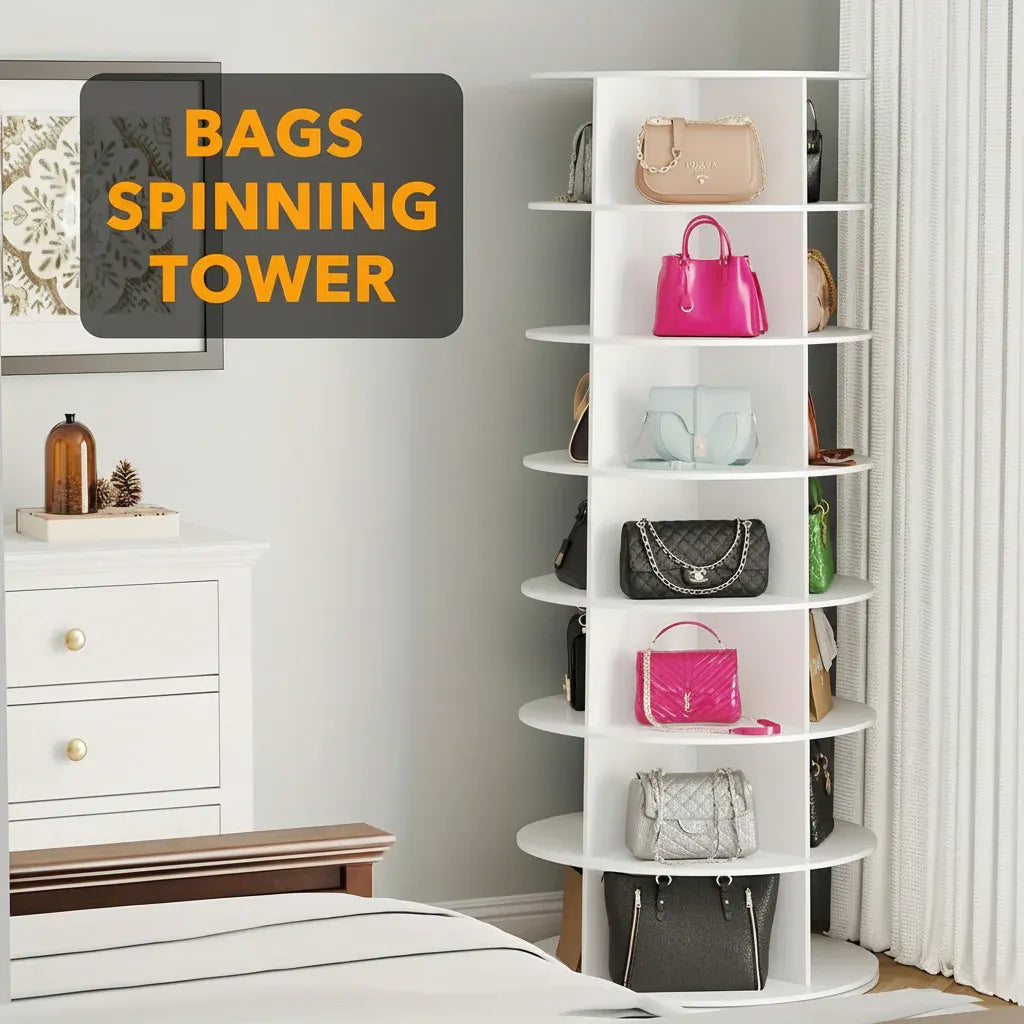 Rotating Vertical Plastic Shoe Rack – Space-Saving Storage Organizer