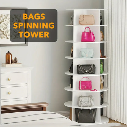 Rotating Vertical Plastic Shoe Rack – Space-Saving Storage Organizer