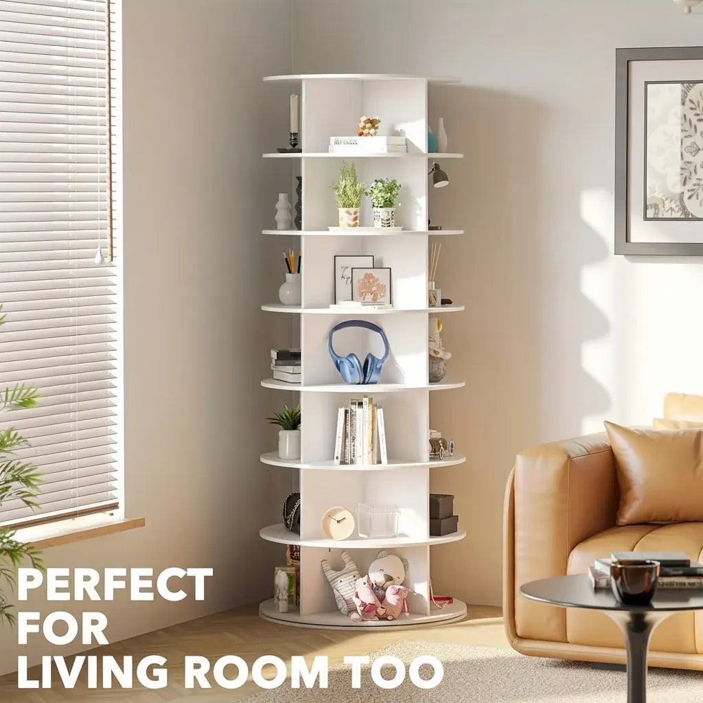 Rotating Vertical Plastic Shoe Rack – Space-Saving Storage Organizer