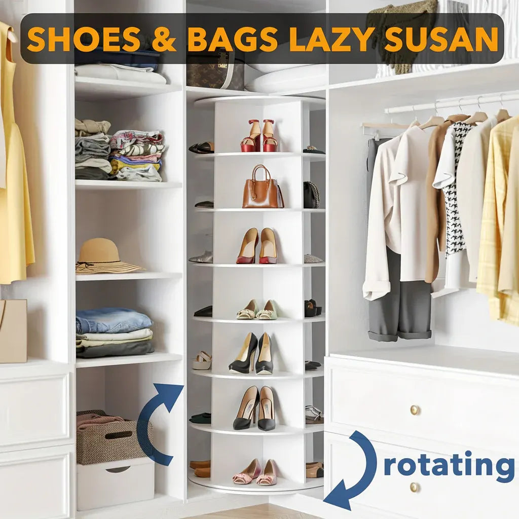Rotating Vertical Plastic Shoe Rack – Space-Saving Storage Organizer