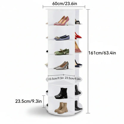 Rotating Vertical Plastic Shoe Rack – Space-Saving Storage Organizer