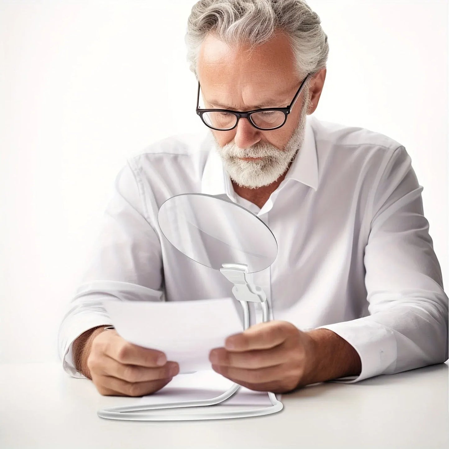 Round Adjustable Magnifying Glass for Reading & Vision Care
