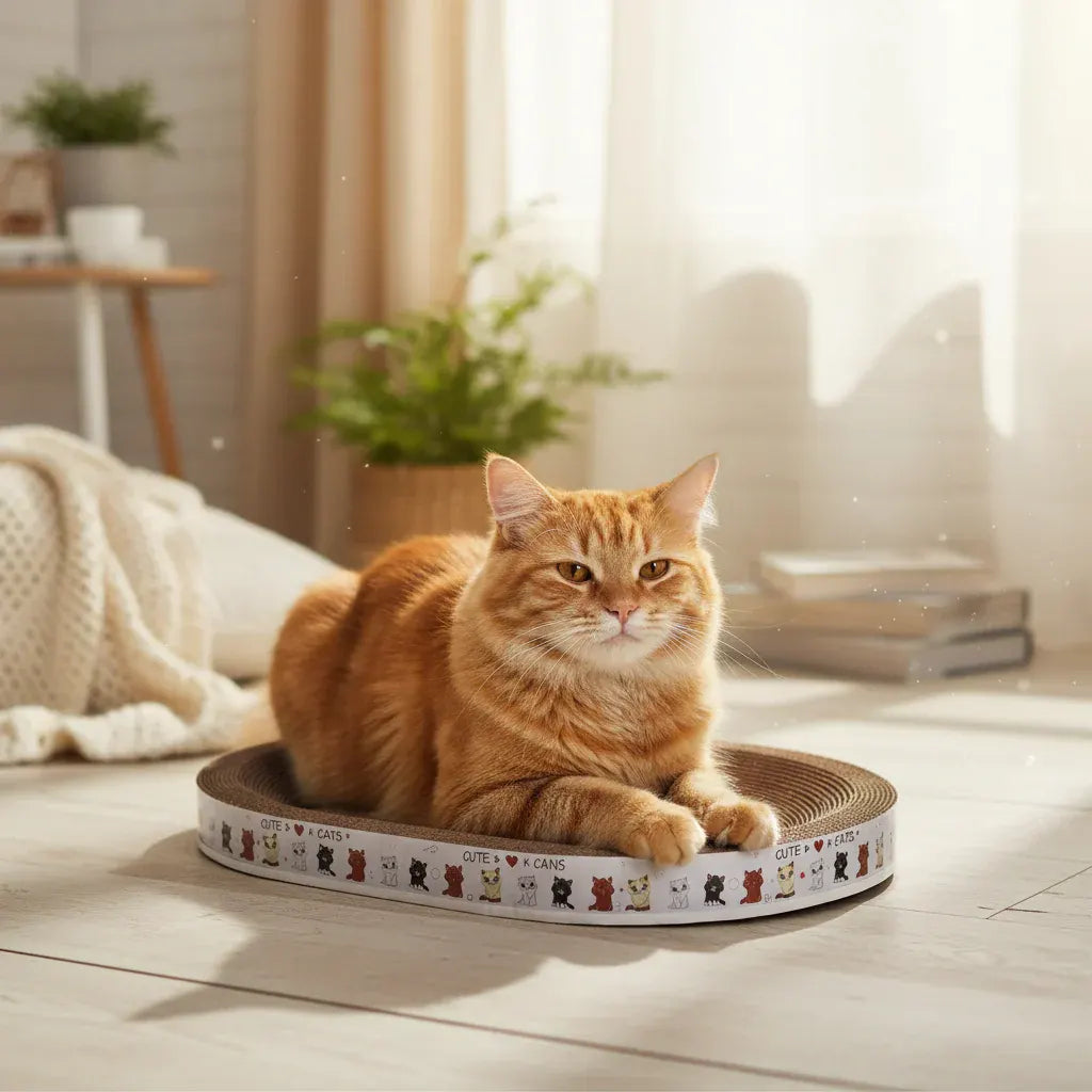 Round Cardboard Cat Scratch Lounge Bed