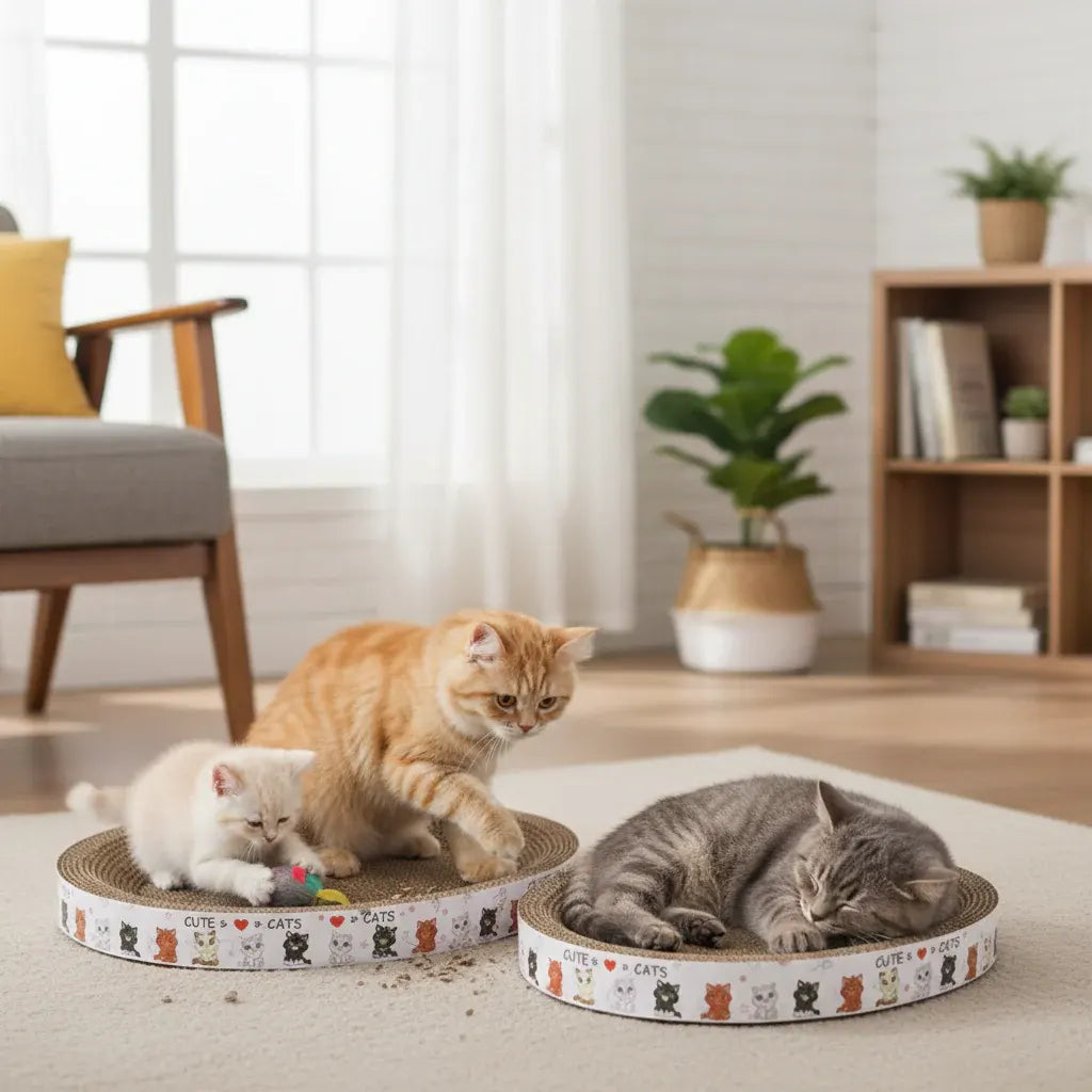 Round Cardboard Cat Scratch Lounge Bed