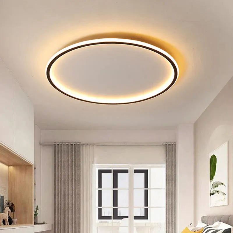 Round Disc LED Flush Mount Ceiling Lamp | Modern Nordic Design