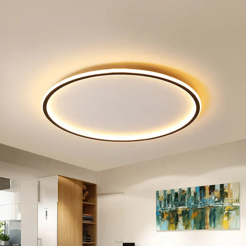 Round Disc LED Flush Mount Ceiling Lamp | Modern Nordic Design