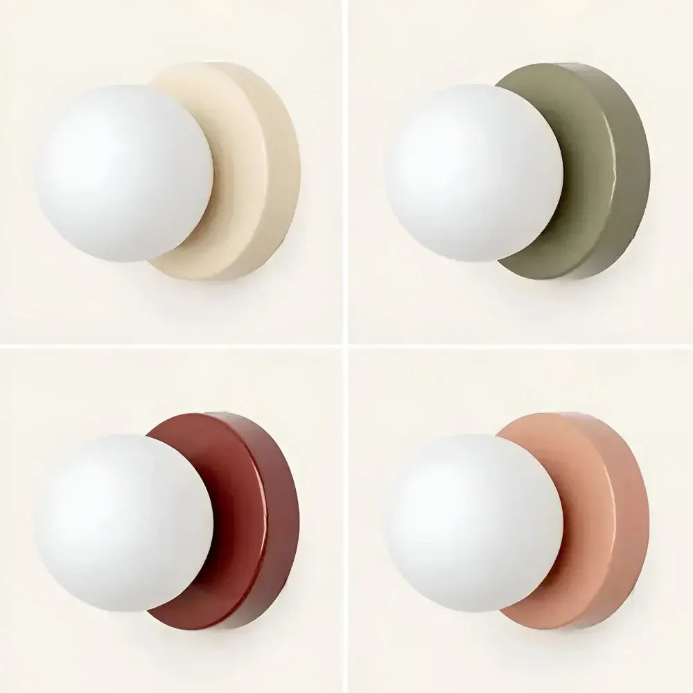 Round Glass Globe Indoor Wall Sconce Mounted Lamp