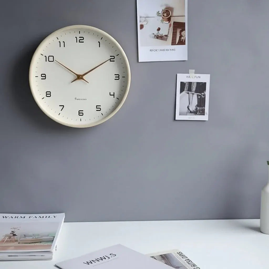 Round Minimalist Wall Clock with Scandinavian-Inspired Design
