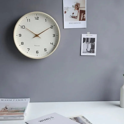 Round Minimalist Wall Clock with Scandinavian-Inspired Design