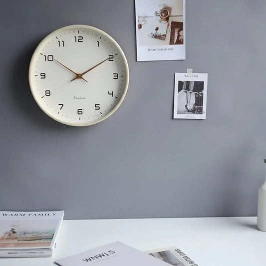 Round Minimalist Wall Clock with Scandinavian-Inspired Design