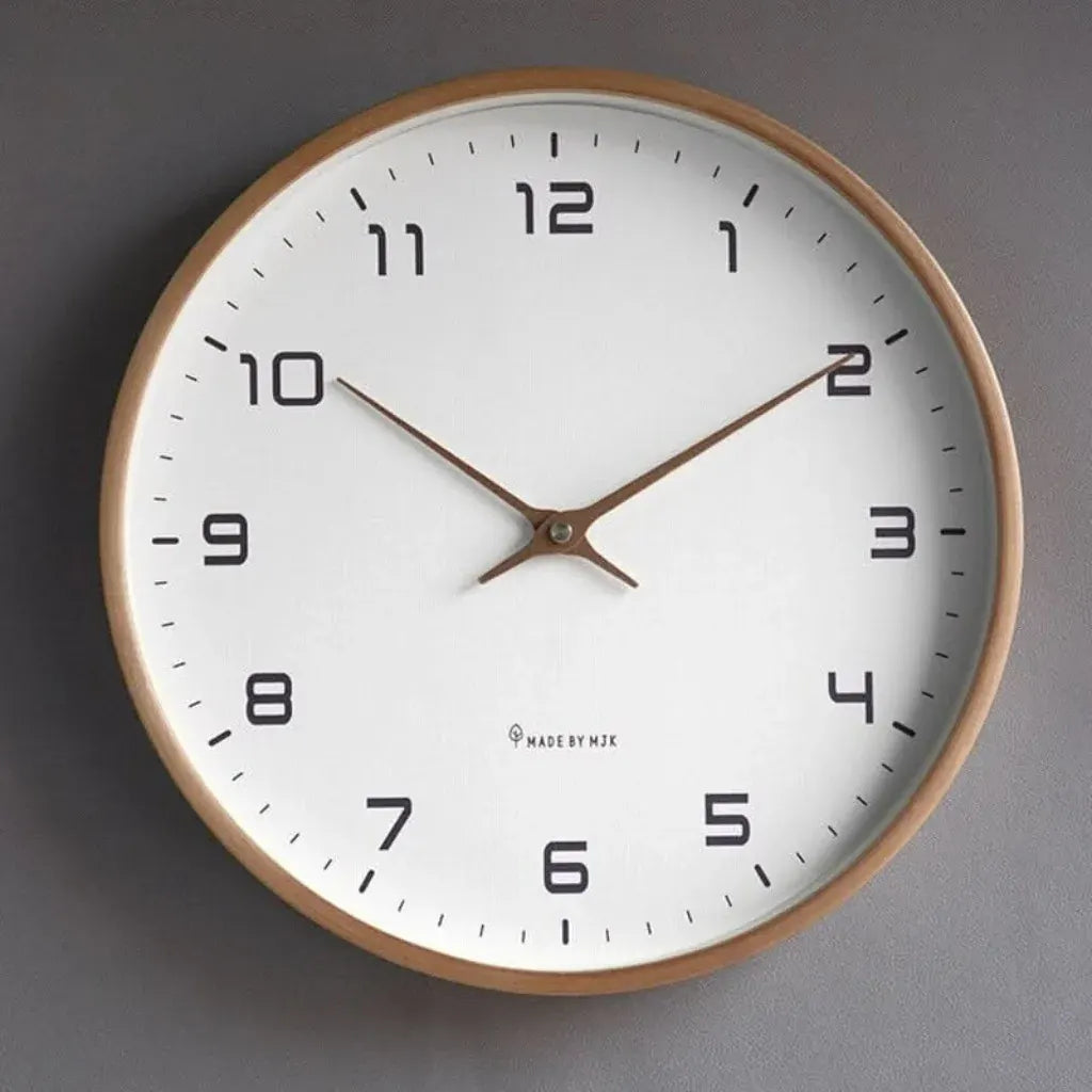 Round Minimalist Wall Clock with Scandinavian-Inspired Design