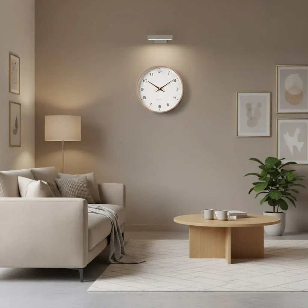 Round Minimalist Wall Clock with Scandinavian-Inspired Design