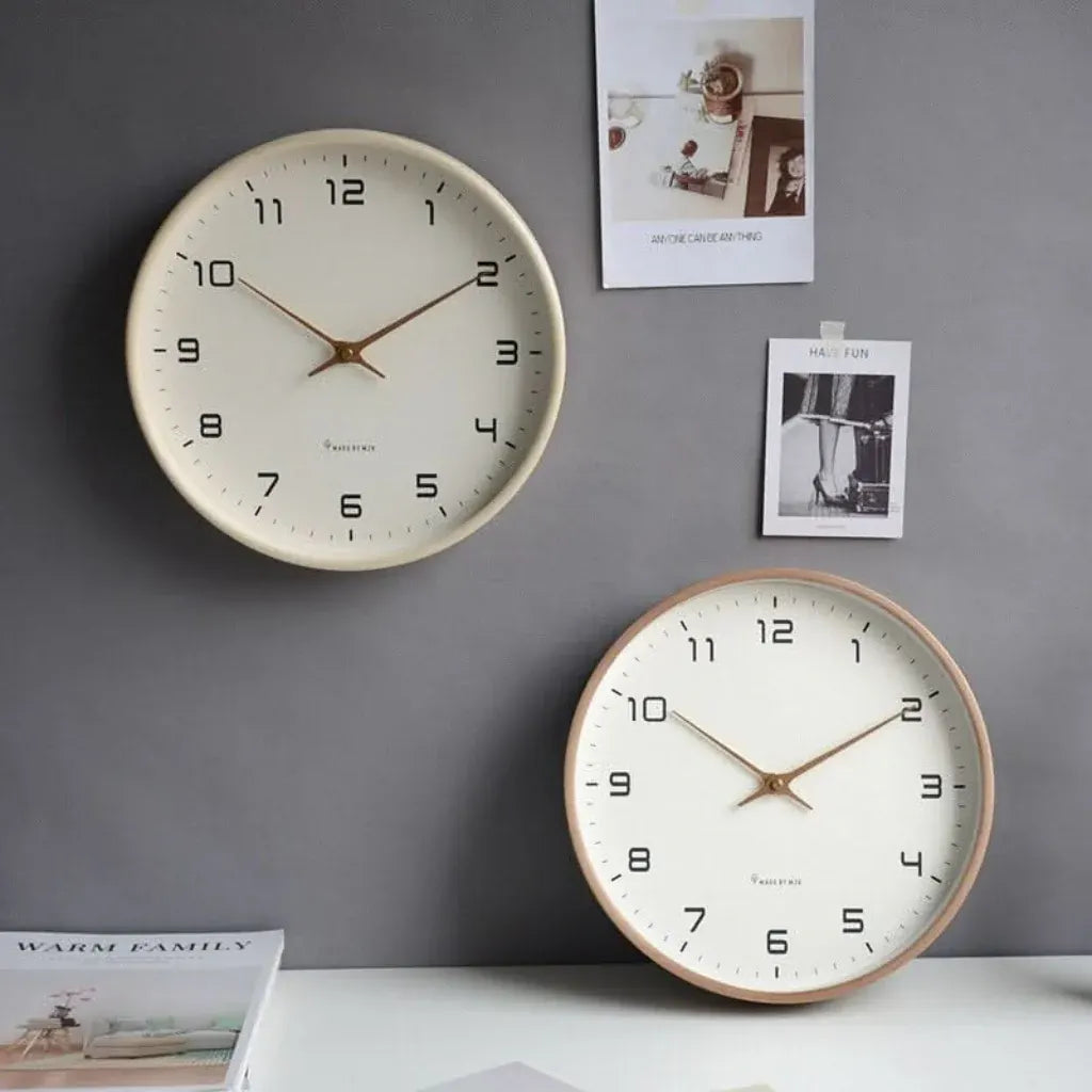 Round Minimalist Wall Clock with Scandinavian-Inspired Design