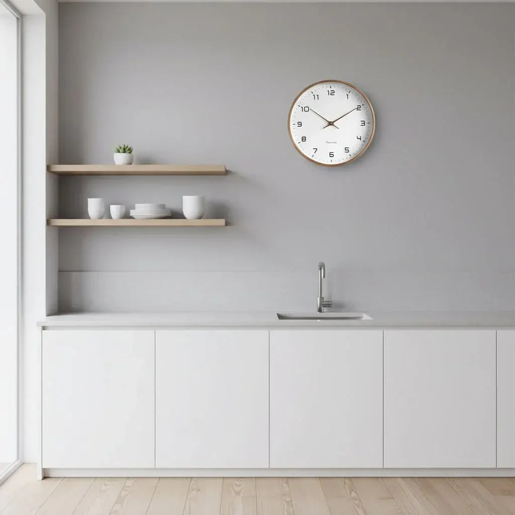Round Minimalist Wall Clock with Scandinavian-Inspired Design