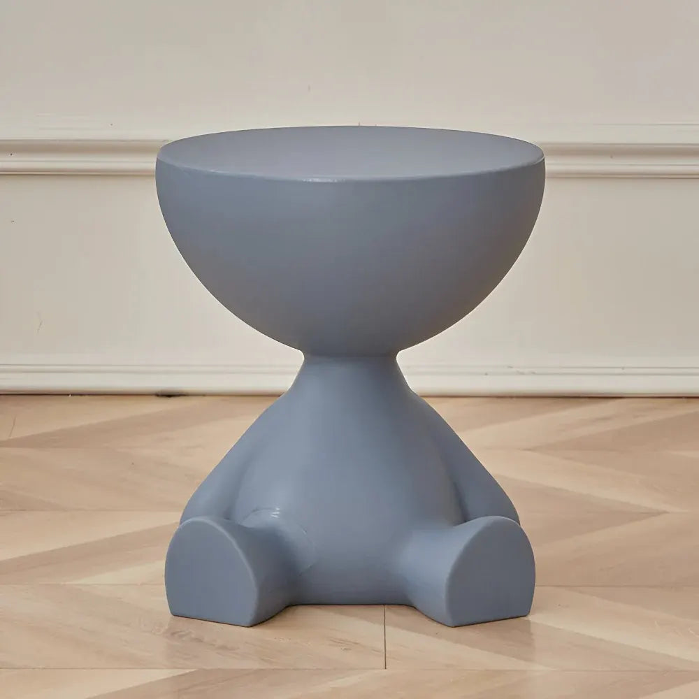 Round Modern Accent Coffee Table with Stool-Style Design