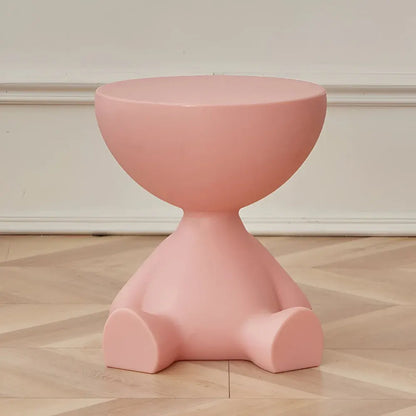 Round Modern Accent Coffee Table with Stool-Style Design