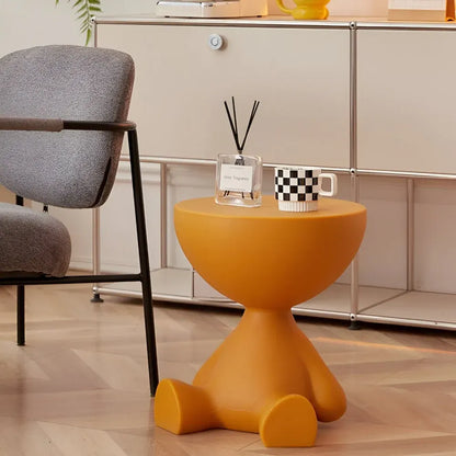 Round Modern Accent Coffee Table with Stool-Style Design