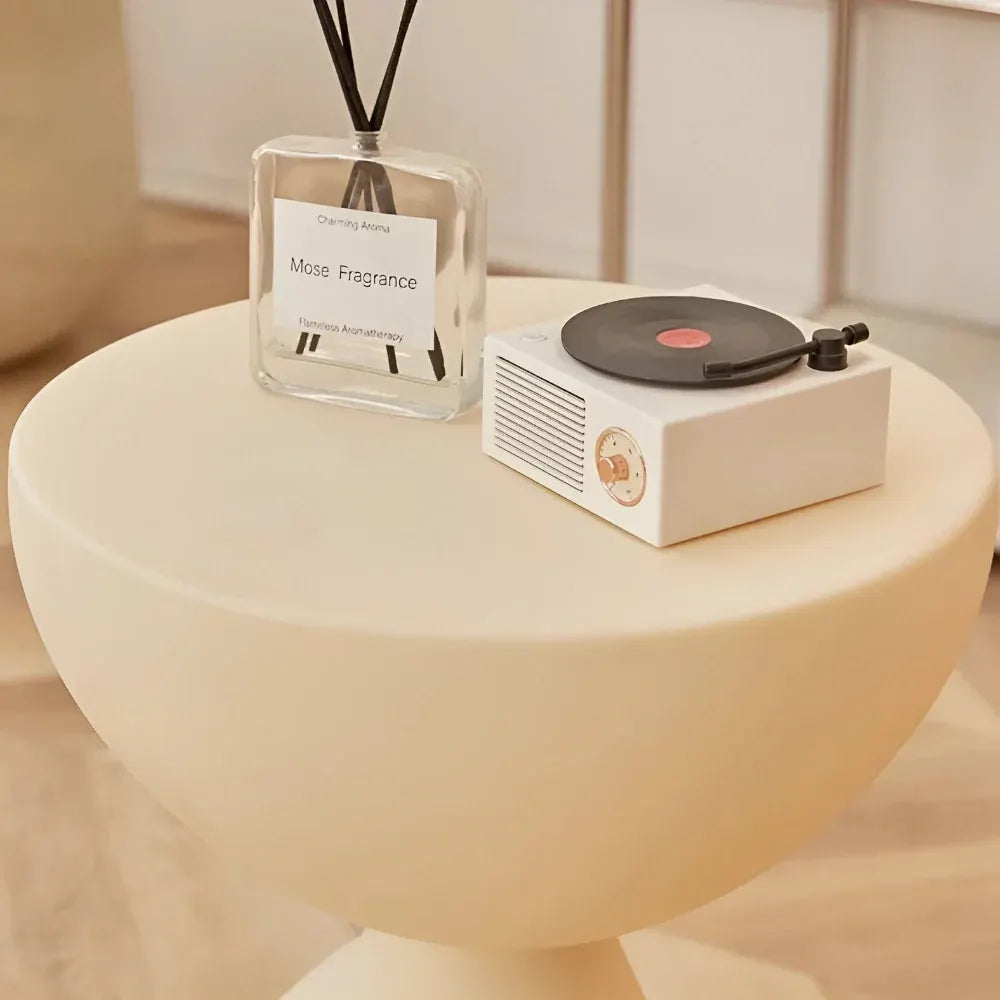 Round Modern Accent Coffee Table with Stool-Style Design