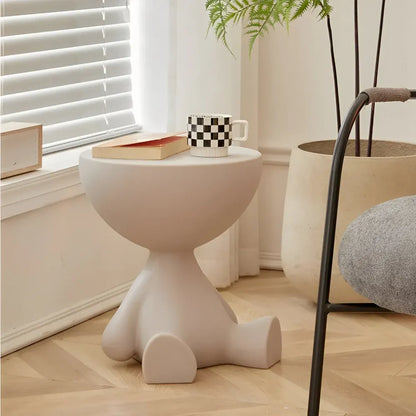 Round Modern Accent Coffee Table with Stool-Style Design
