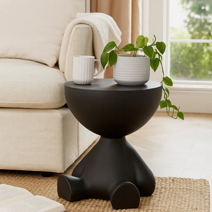 Round Modern Accent Coffee Table with Stool-Style Design