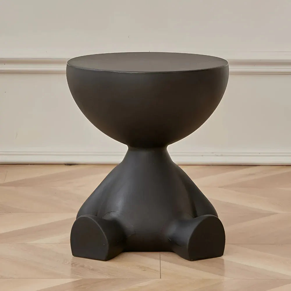 Round Modern Accent Coffee Table with Stool-Style Design