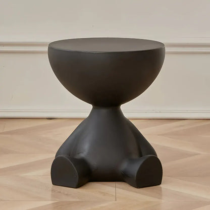 Round Modern Accent Coffee Table with Stool-Style Design