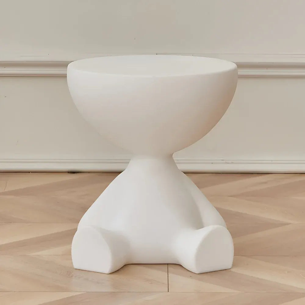 Round Modern Accent Coffee Table with Stool-Style Design