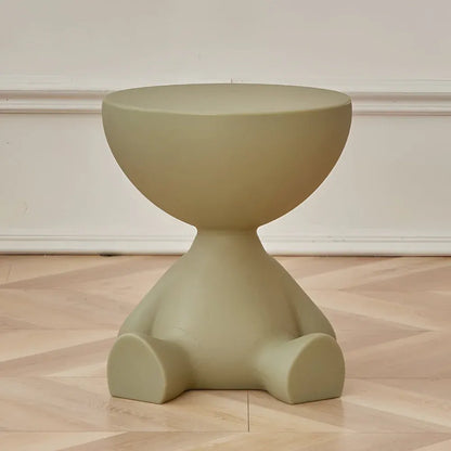 Round Modern Accent Coffee Table with Stool-Style Design