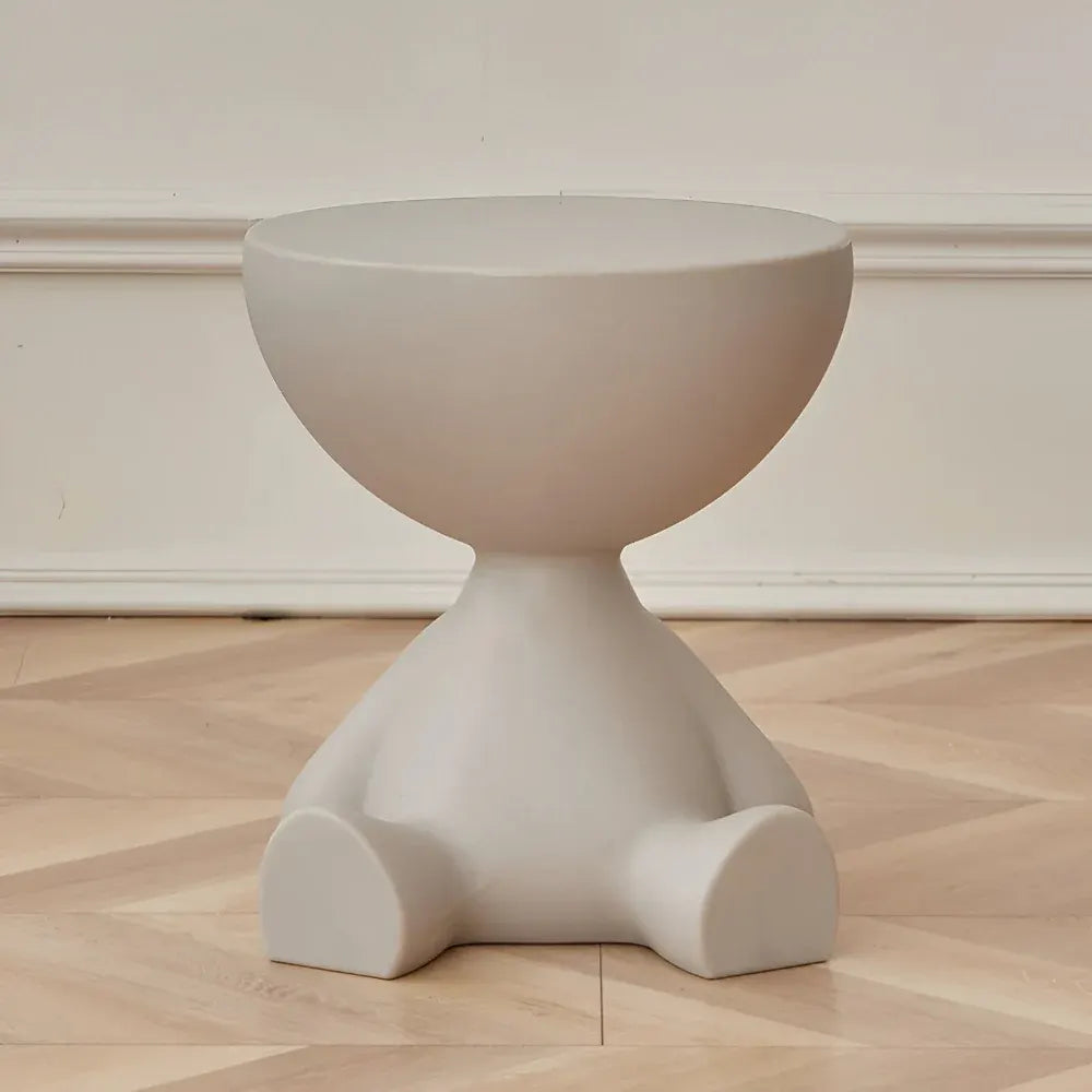 Round Modern Accent Coffee Table with Stool-Style Design