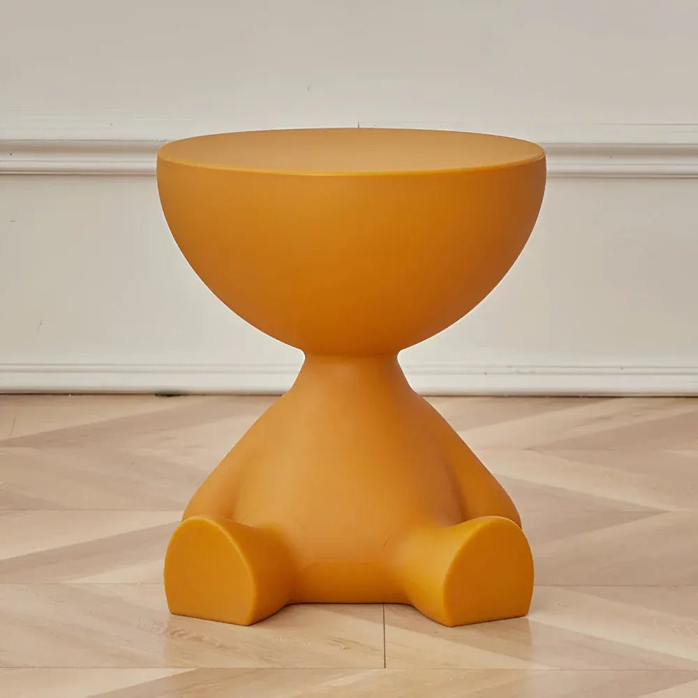 Round Modern Accent Coffee Table with Stool-Style Design