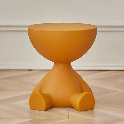 Round Modern Accent Coffee Table with Stool-Style Design