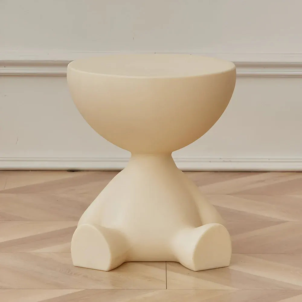 Round Modern Accent Coffee Table with Stool-Style Design