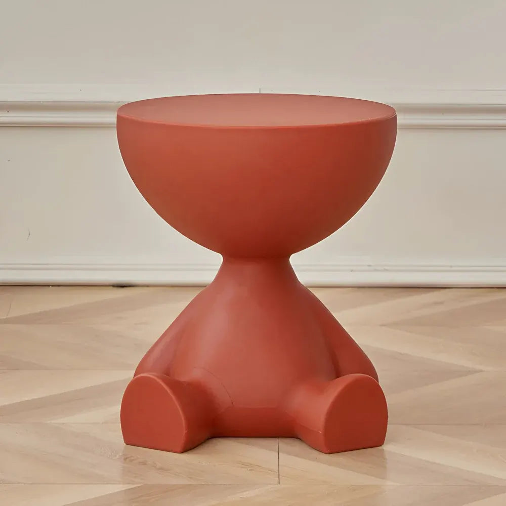 Round Modern Accent Coffee Table with Stool-Style Design