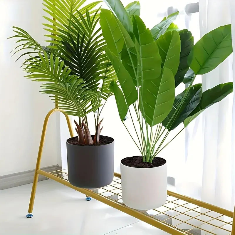 Round Planter with Wooden Stand | Modern Indoor & Outdoor Decorative Plant Pot