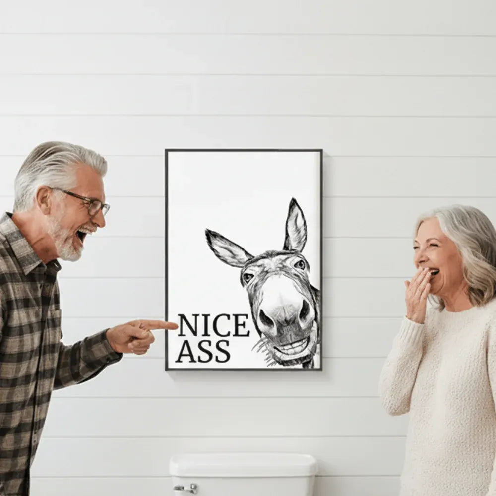 Rustic Farmhouse Bathroom Humor Canvas Print Wall Decor