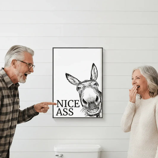 Rustic Farmhouse Bathroom Humor Canvas Print Wall Decor
