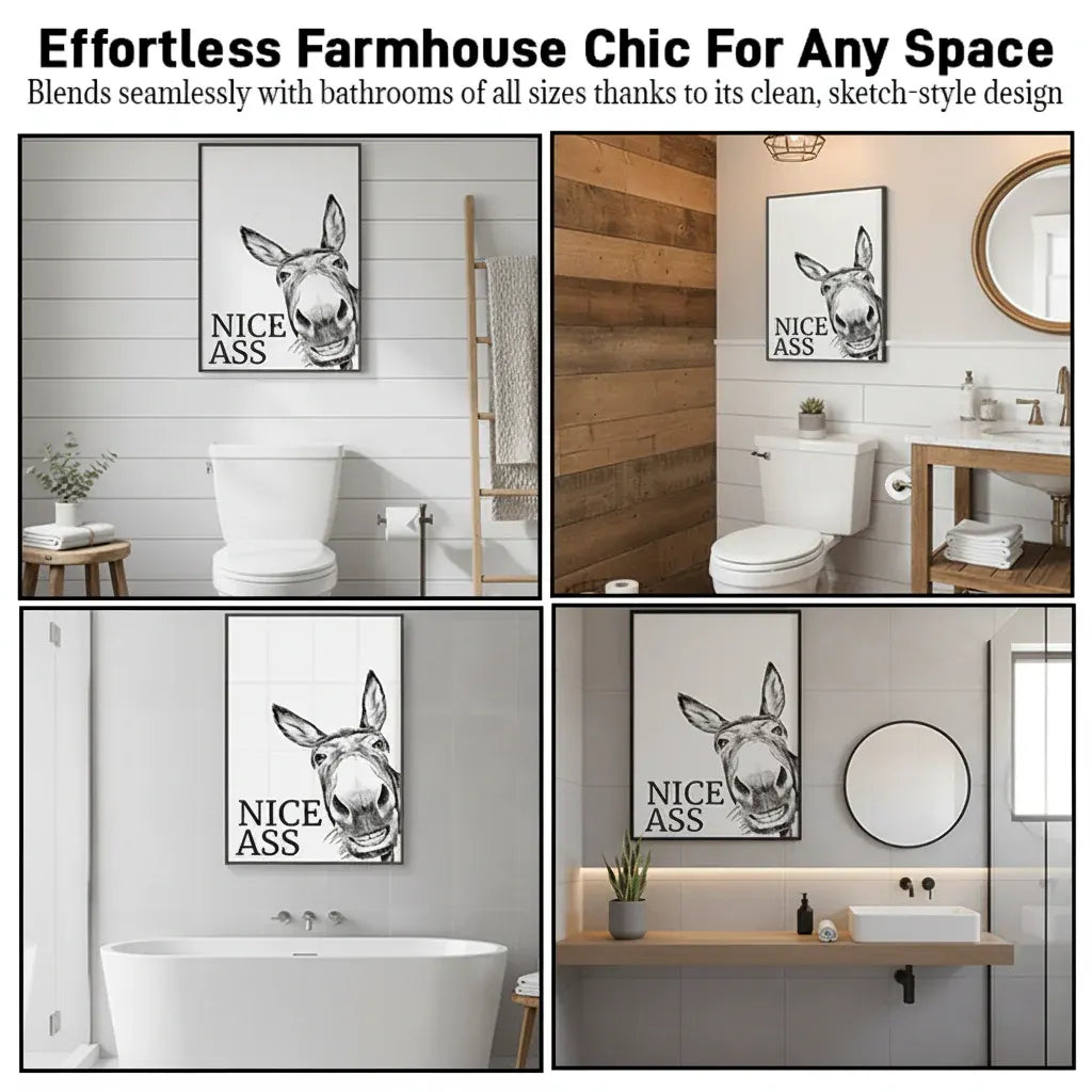 Rustic Farmhouse Bathroom Humor Canvas Print Wall Decor