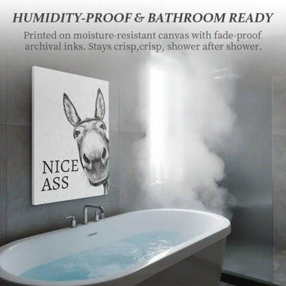 Rustic Farmhouse Bathroom Humor Canvas Print Wall Decor