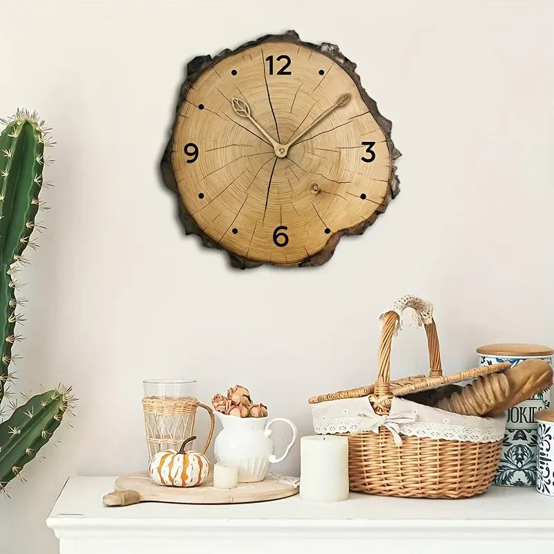 Rustic Wooden Slice Wall Clock | Natural Log Design Home Accent