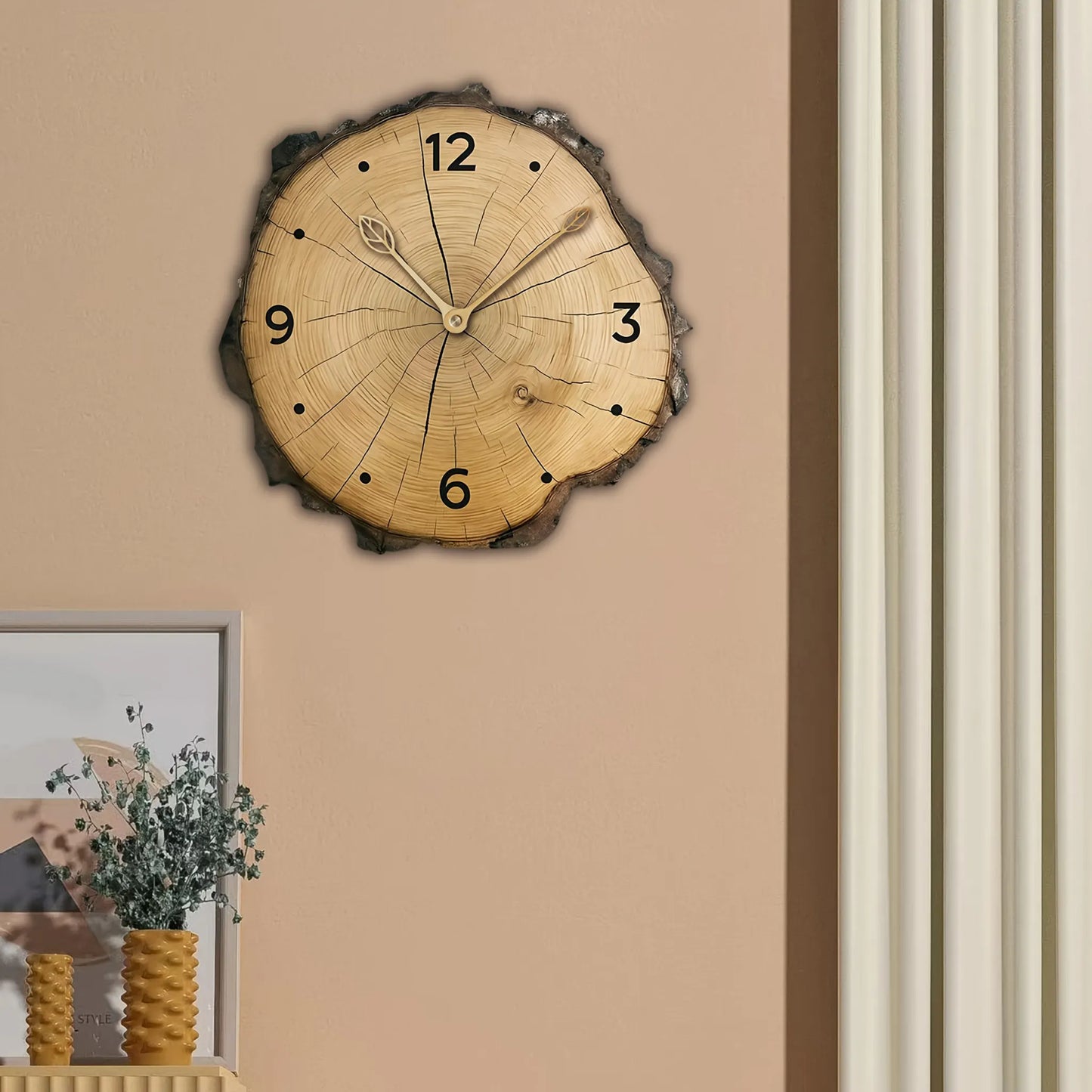 Rustic Wooden Slice Wall Clock | Natural Log Design Home Accent
