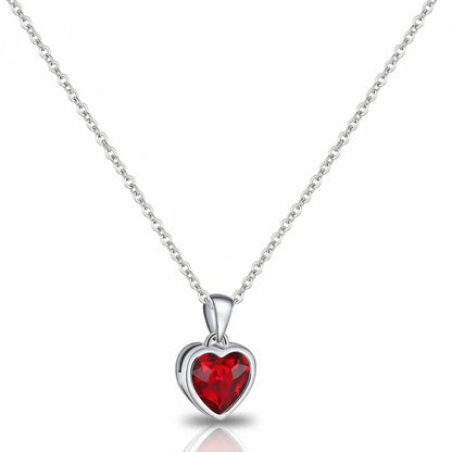Sapphire Birthstone Heart Pendant Silver Necklace