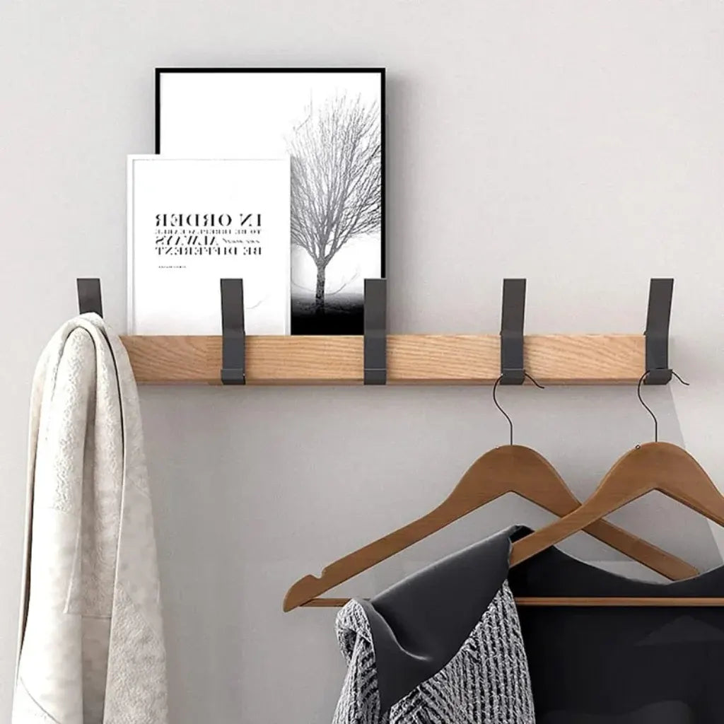Scandinavian Wall-Mounted Coat Rack with Hooks