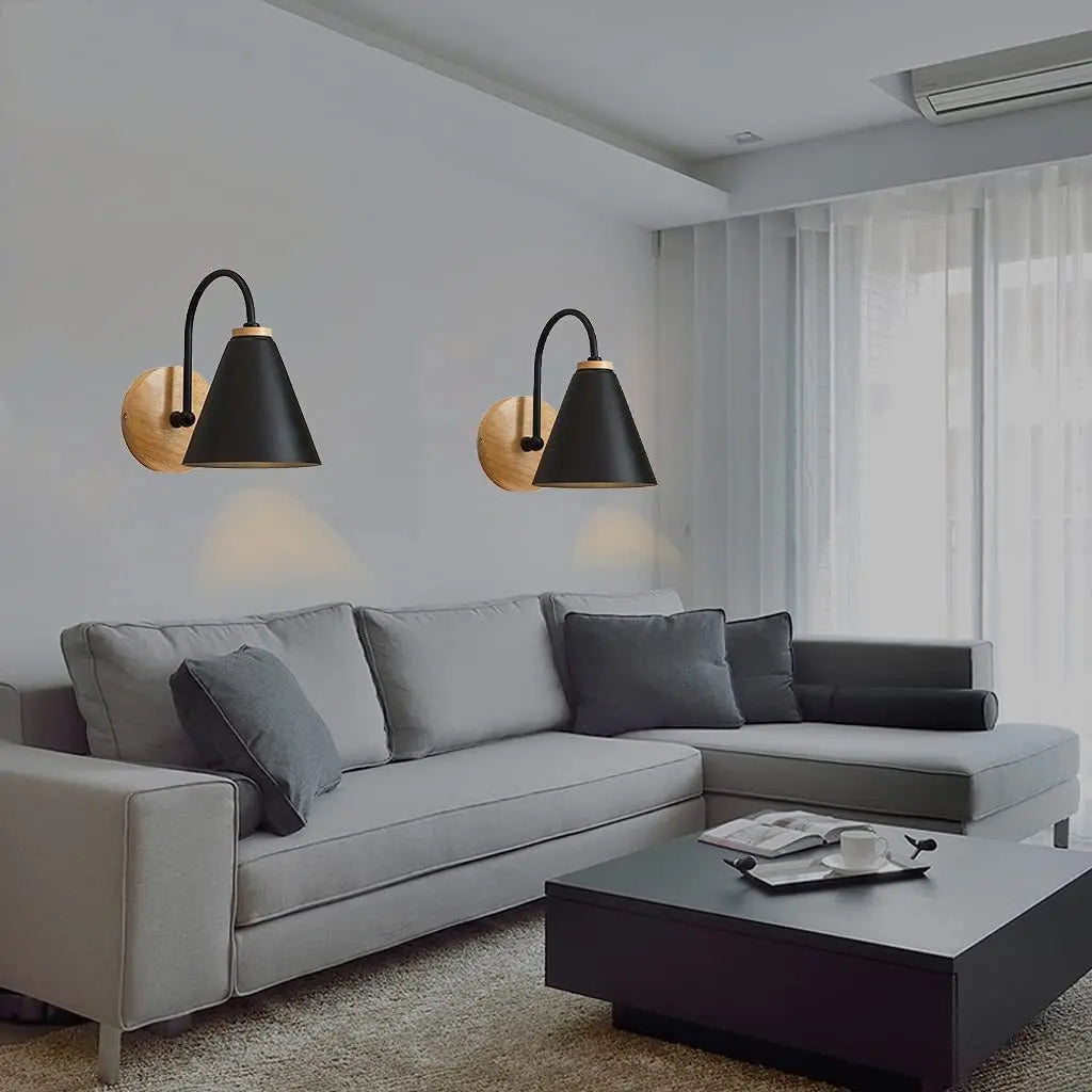 Scandinavian Wood & Iron Wall Sconce | Nordic Beam Design Lighting