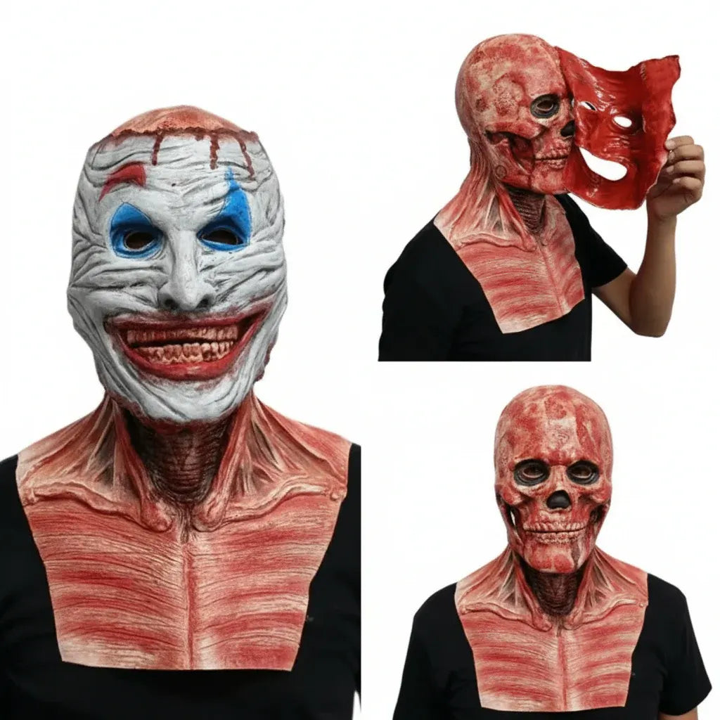 Scary Clown Full-Face Mask – Halloween Costume Party Prop