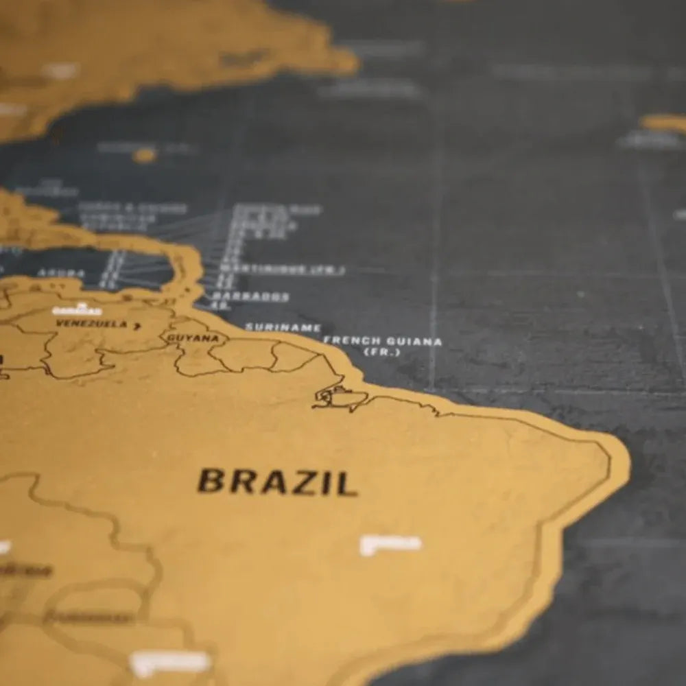 Scratch-Off World Map Travel Adventure Tracker Poster