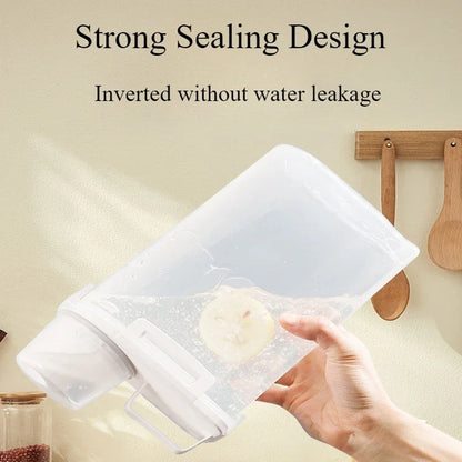 Sealed Rice, Cereal & Flour Storage Bin with Measuring Cup - 2.5L Airtight Dispenser