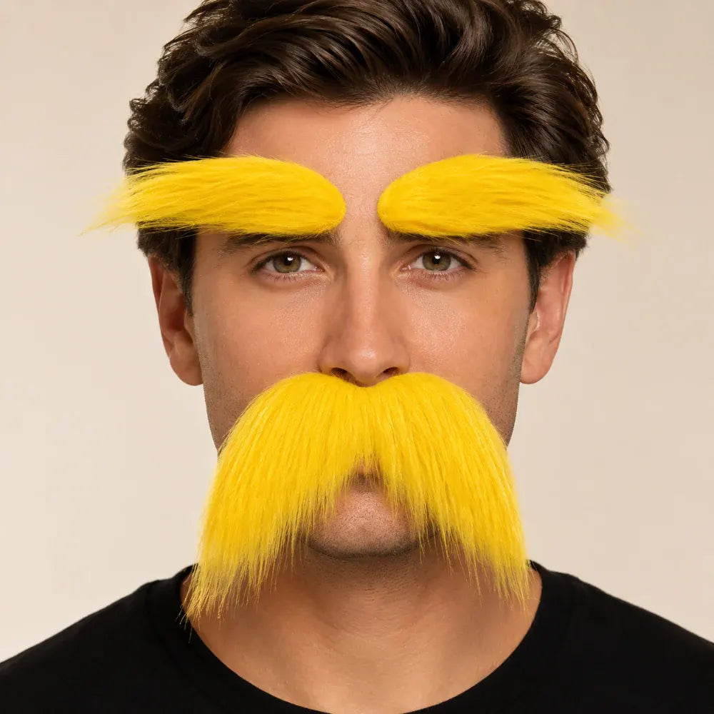 Self-Adhesive Fake Mustache & Eyebrows Set for Halloween Costume