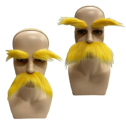 Self-Adhesive Fake Mustache & Eyebrows Set for Halloween Costume