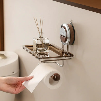 Self-Adhesive Stainless Steel Wall-Mounted Toilet Paper Holder