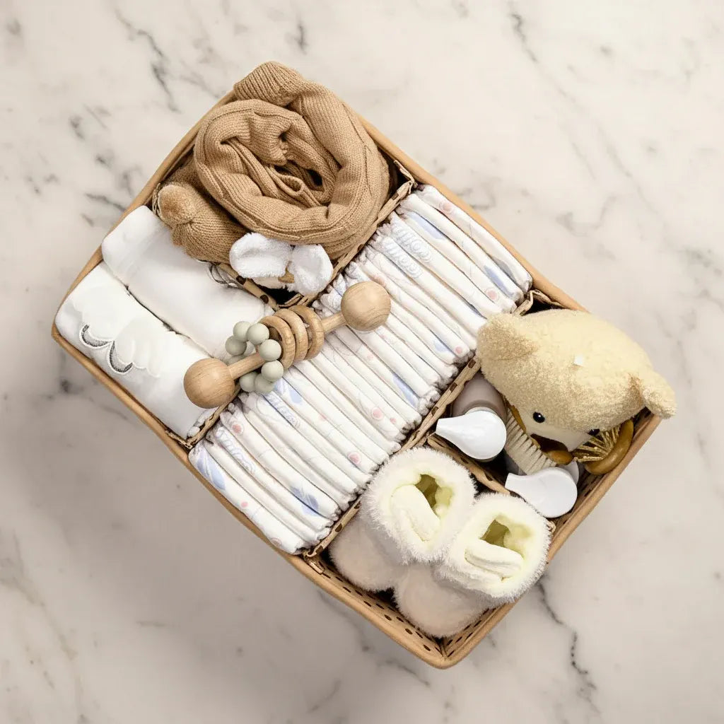 Sherpa Plush Nursery Storage Basket for Baby Diapers & Essentials